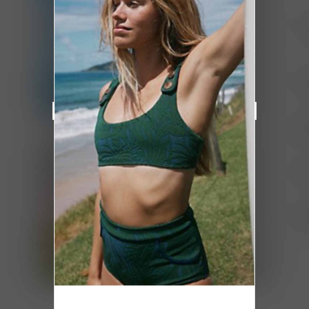 FP Movement  Green Bikini Set Seea Georgia high waisted surf top and bottom
